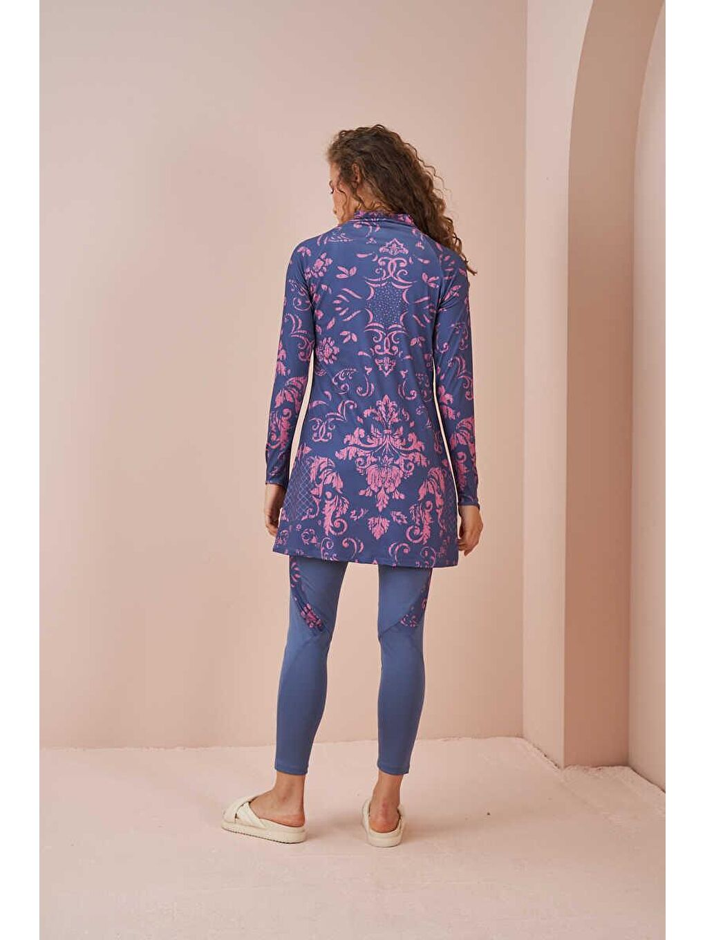 Çini Performans Tesettür Mayo Takımı İndigo-5