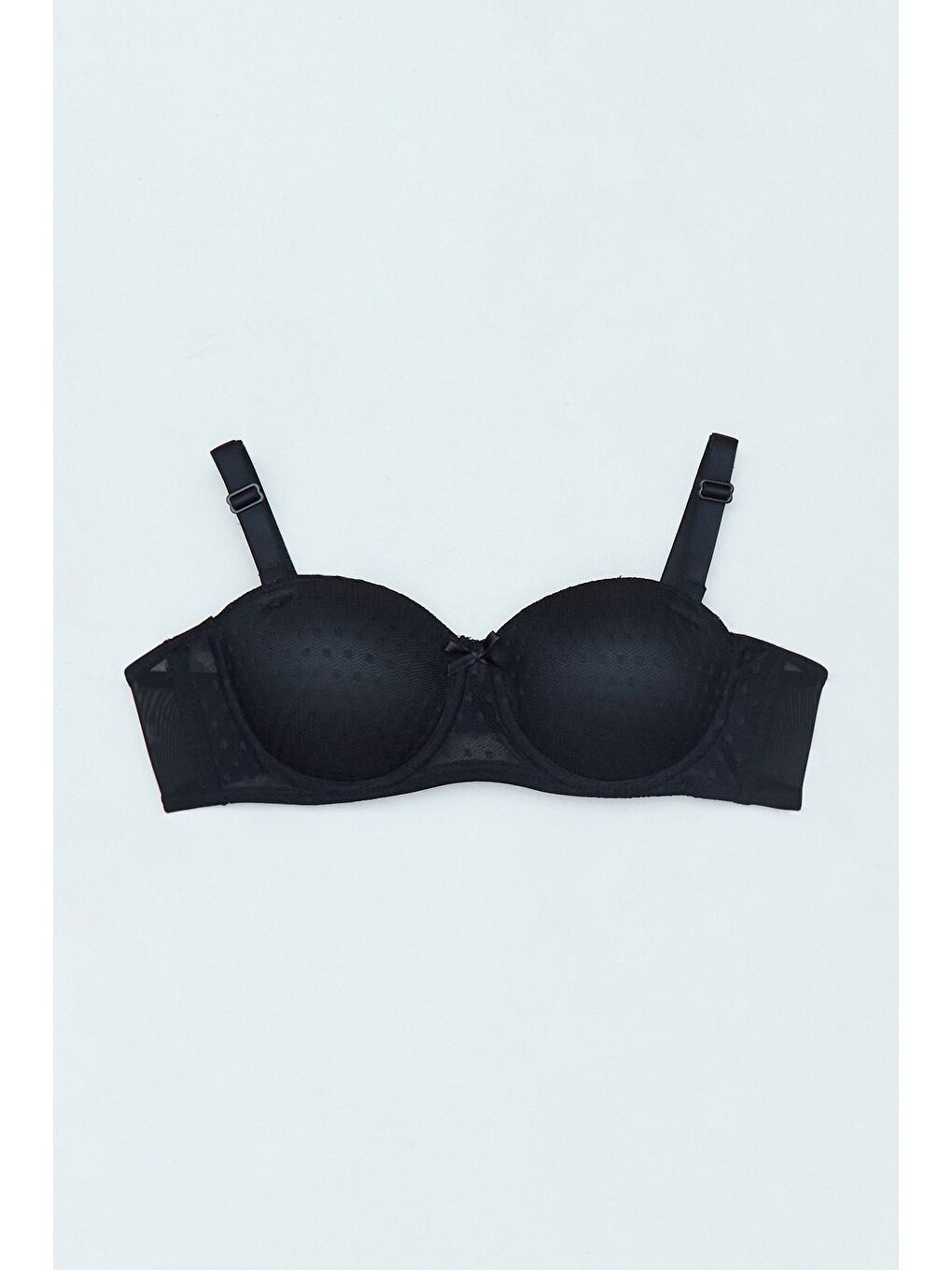 Siyah Benekli Desteksiz Straplez Sütyen