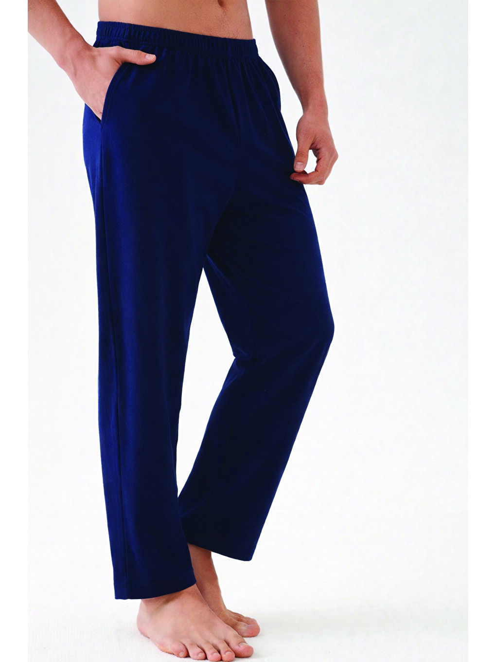 Lacivert Erkek Pamuklu 2'li Tek Alt Pijama-4