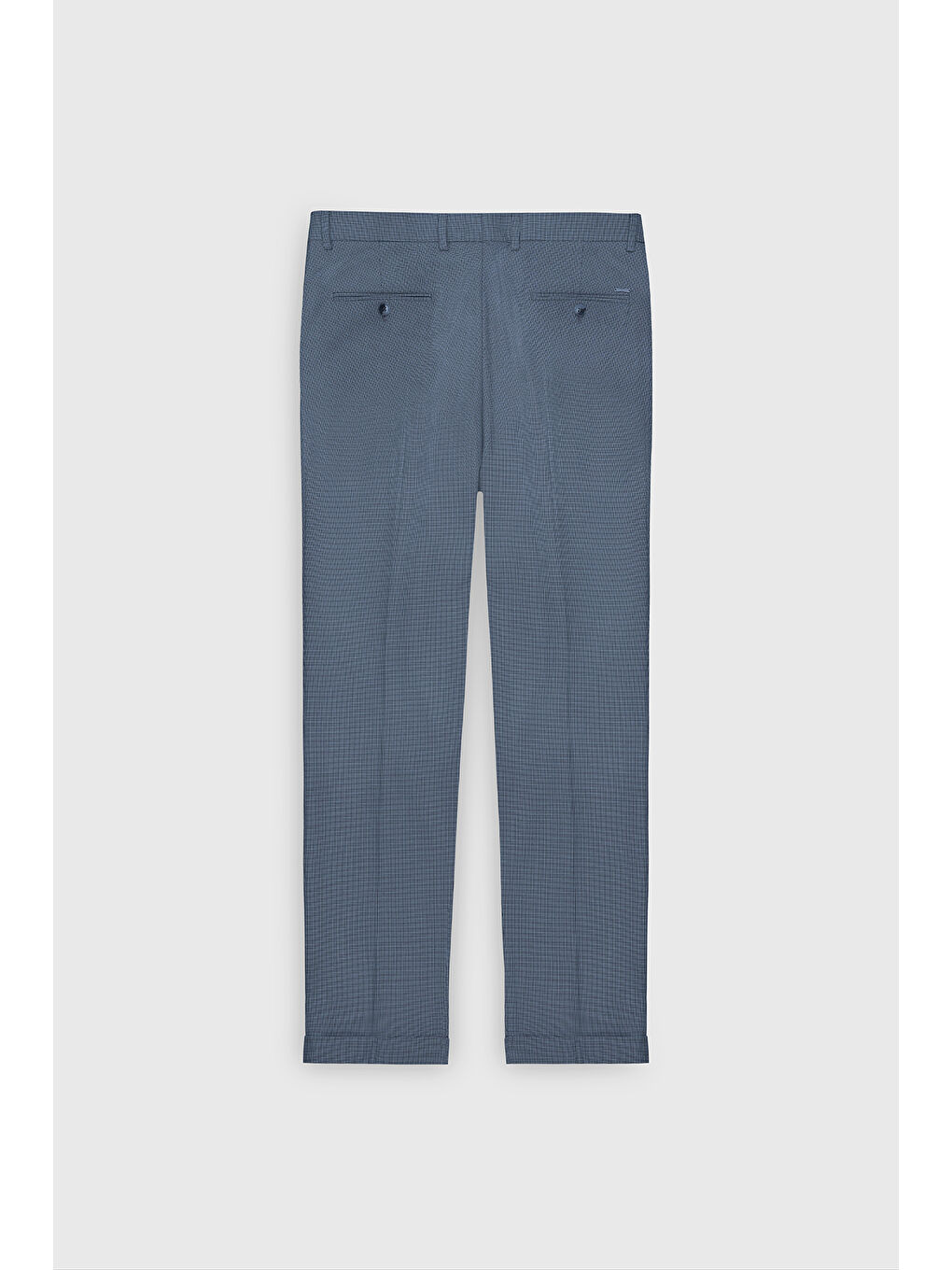 Erkek Koyu Mavi-Mavi Slim Fit Dar Kesim Yan Cepli Desenli Beli Lastikli Pantolon-8