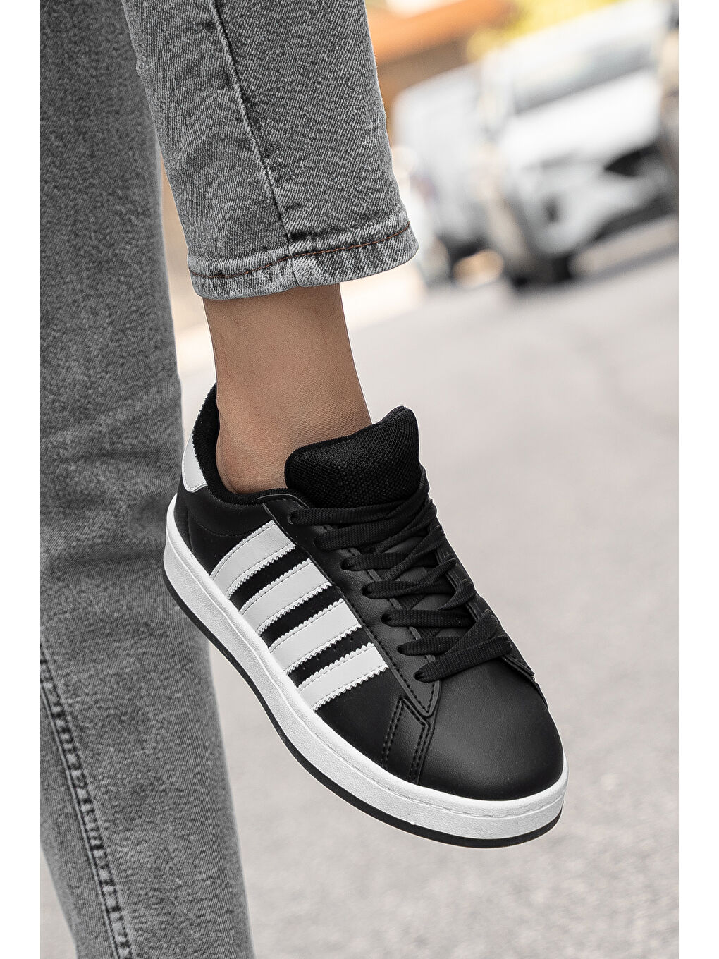 Siyah Campuso Günlük Ortopedik Kadın Sneaker Spor Ayakkabı-3