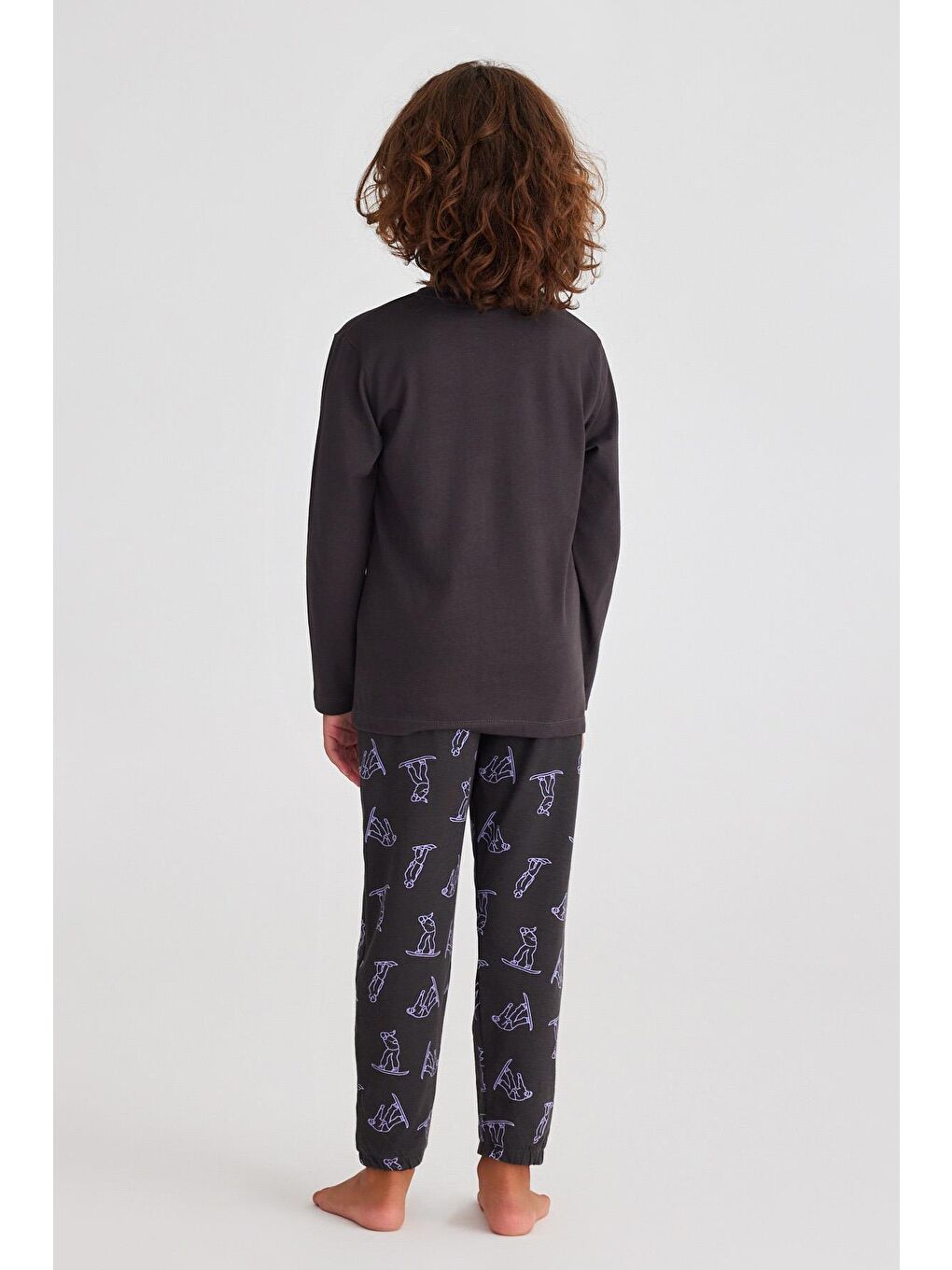 Snowboard Erkek Çocuk Pijama Takım Lacivert-1