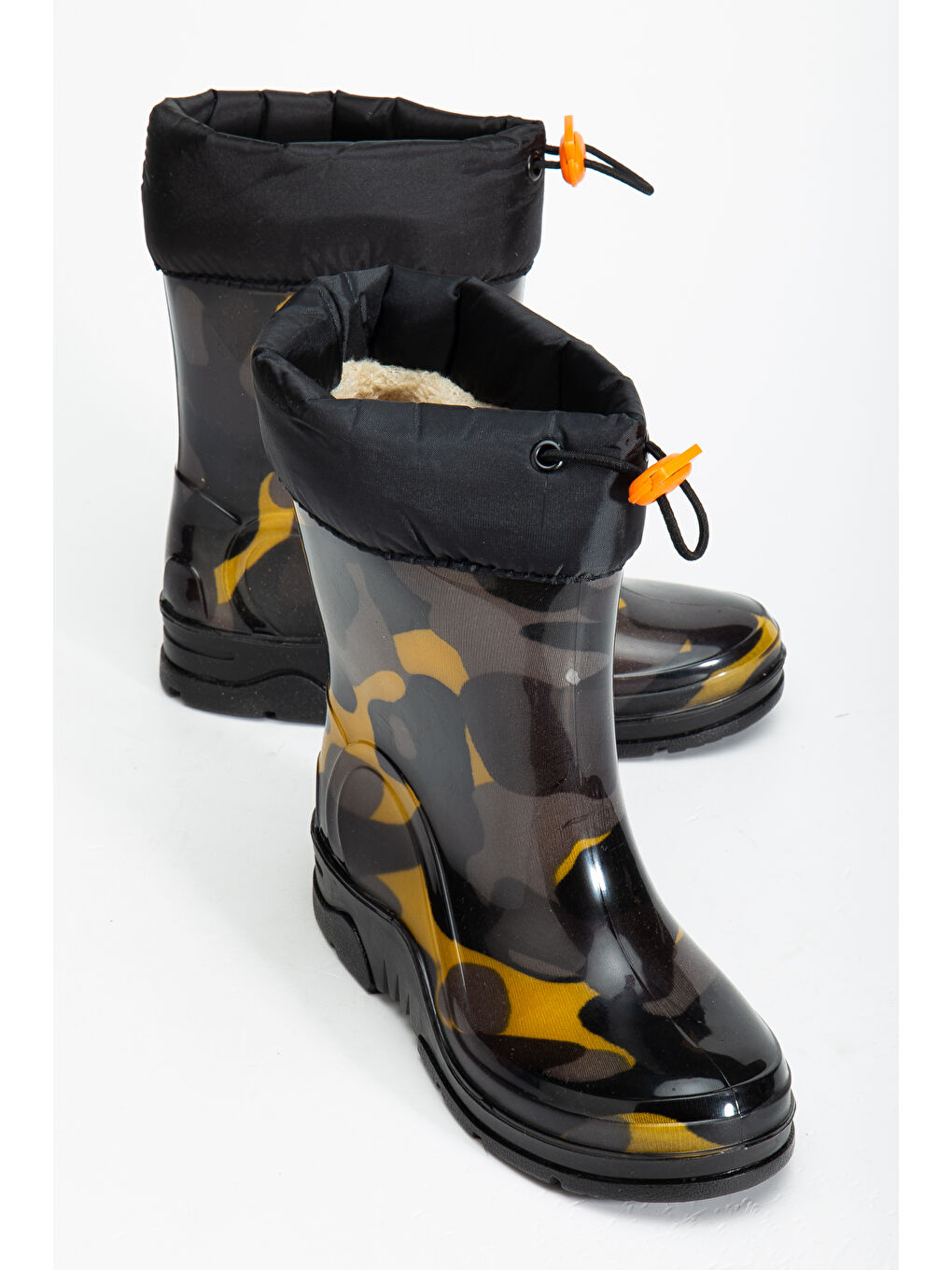 Sarı Arısan Termal Kürklü Soğuk Geçirmez Unisex Çocuk Çizme