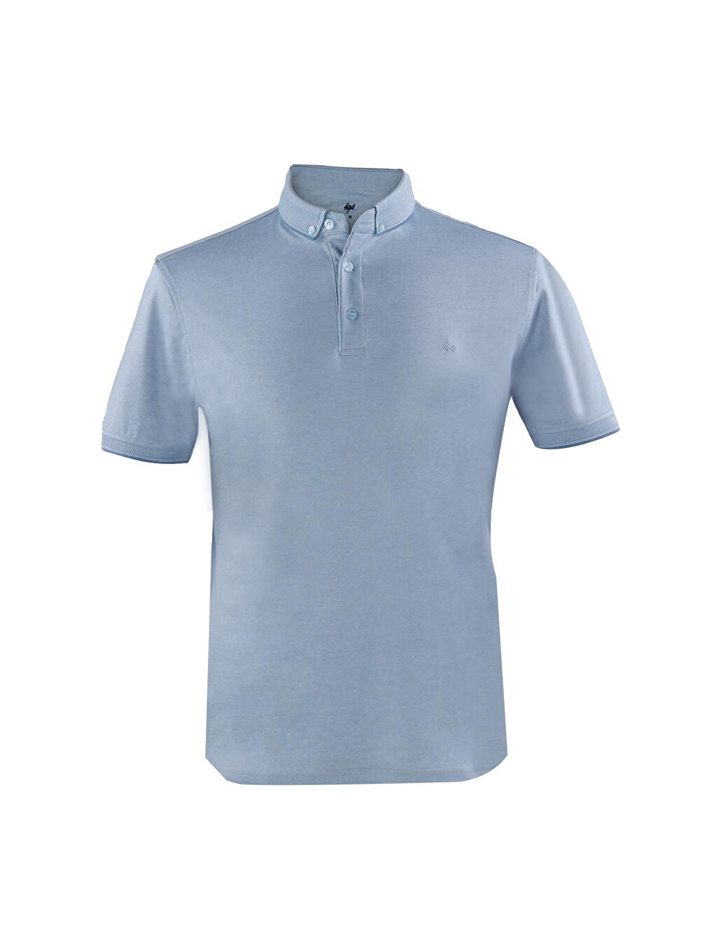 Mavi Slim Fit Dar Kalıp Düğmeli Polo Yaka Düz Kısa Kollu Pamuklu Tişört