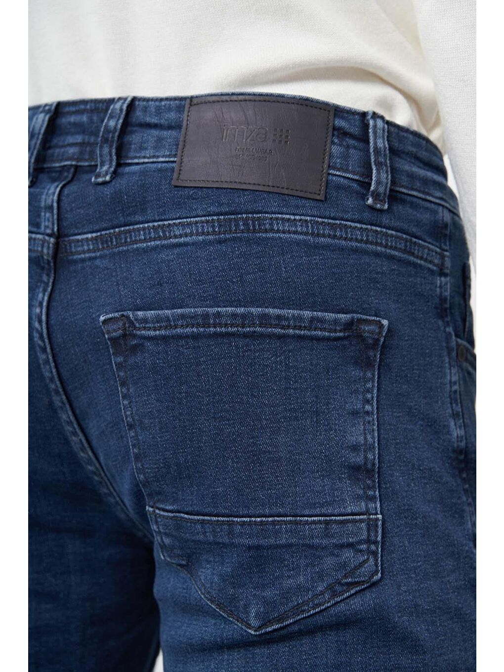 Lacivert Düz Gabardin Pamuklu 5 Cep Slim Fit Casual Denim Pantolon 1023245155-4