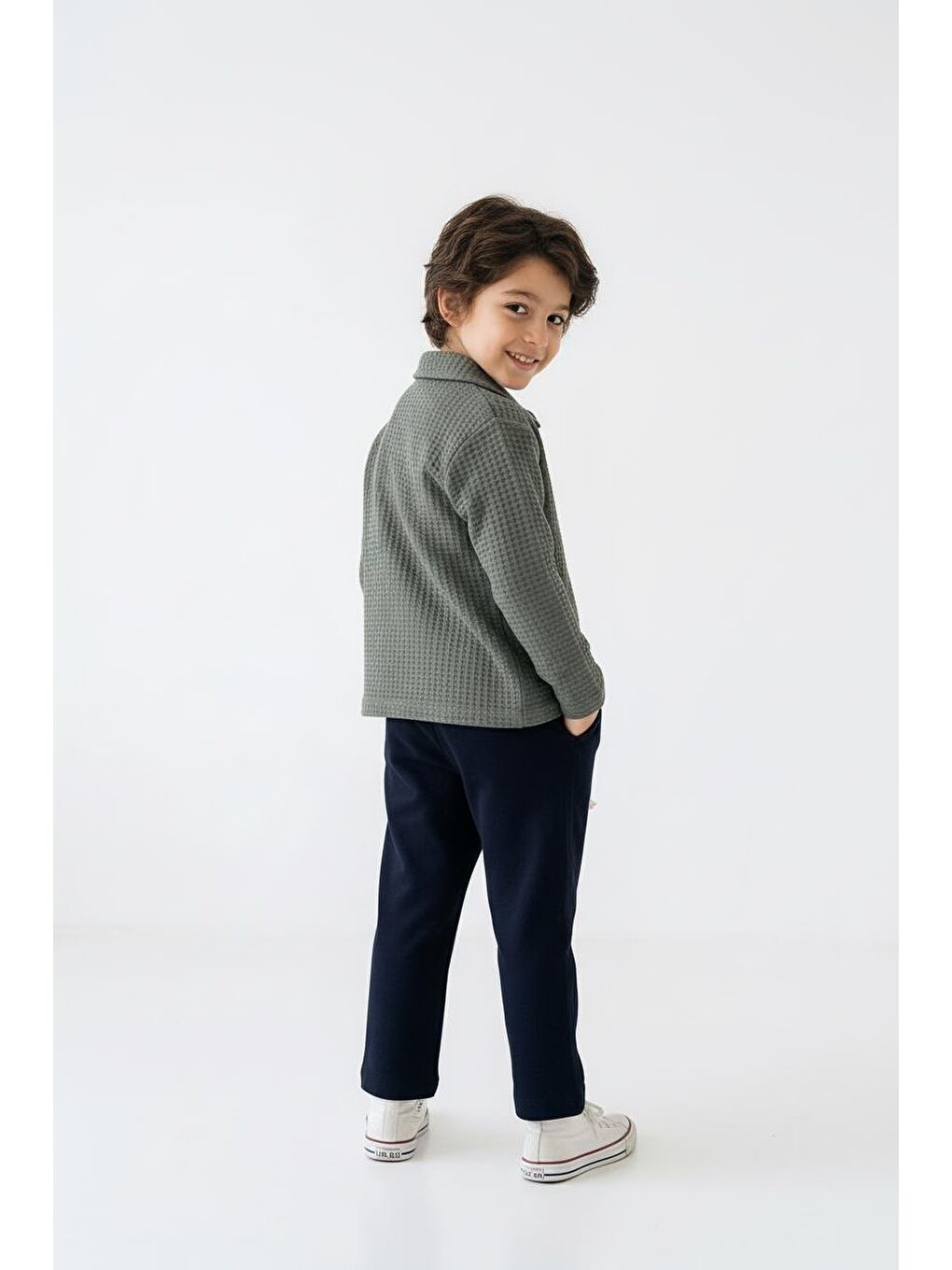 Haki Hırkalı Pantolon Tişört 3lü Takım-1