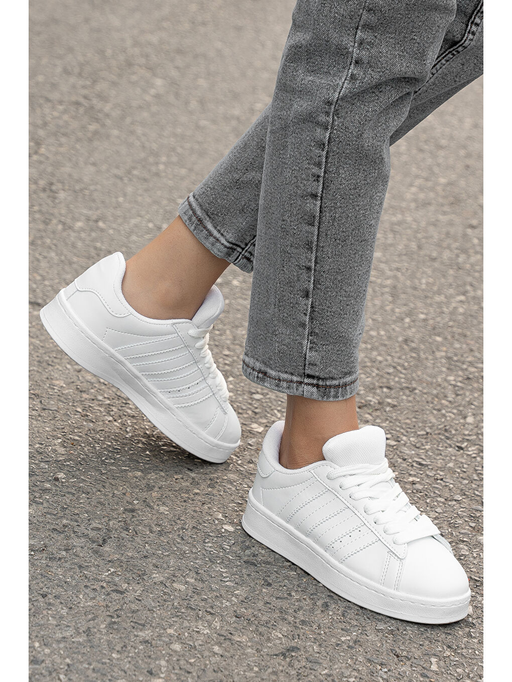 Beyaz Campuso Günlük Ortopedik Kadın Sneaker Spor Ayakkabı