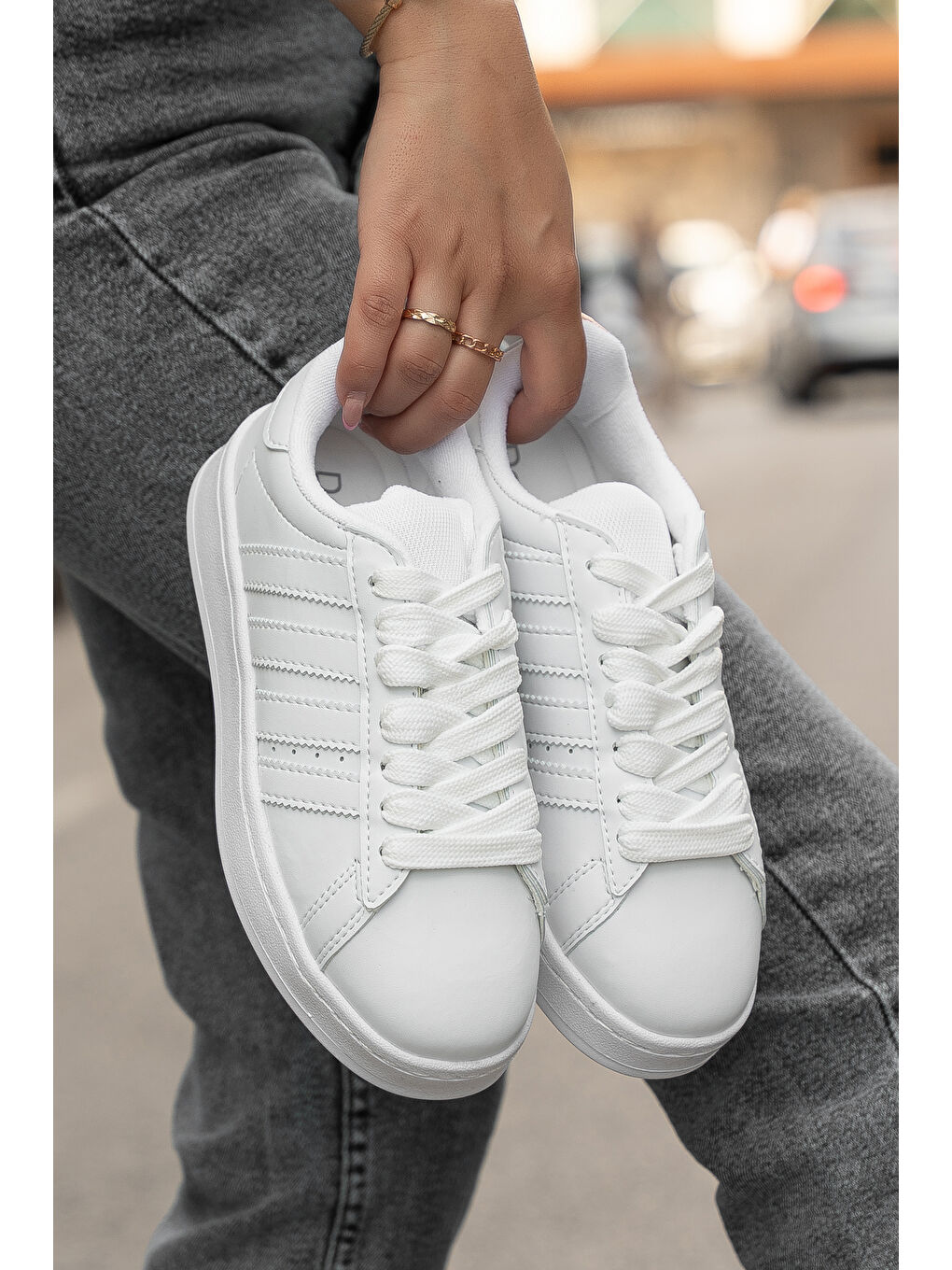 Beyaz Campuso Günlük Ortopedik Kadın Sneaker Spor Ayakkabı-1