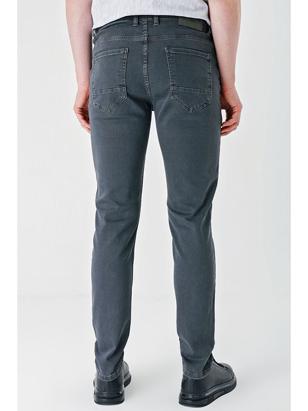 Koyu Antrasit Gabardin Pamuklu 5 Cepli Slim Fit Dar Kesim Casual Denim Jean Pantolon 1023240151-5