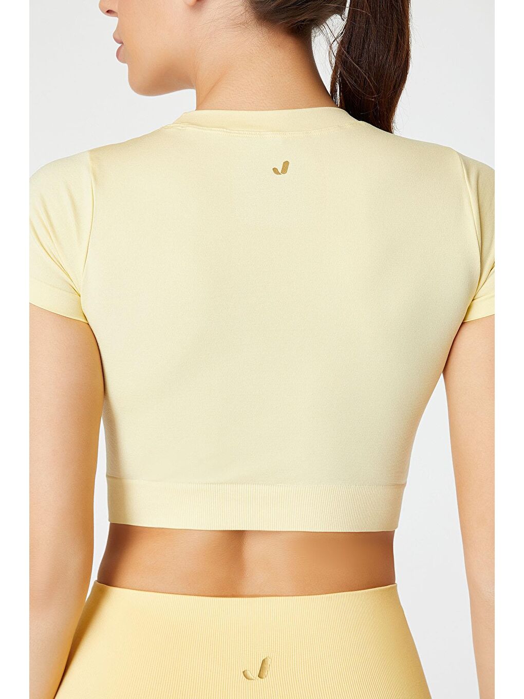 JERF Sarı Captiva Yumuşak Dokulu & Esnek Crop Top Sarı - 3