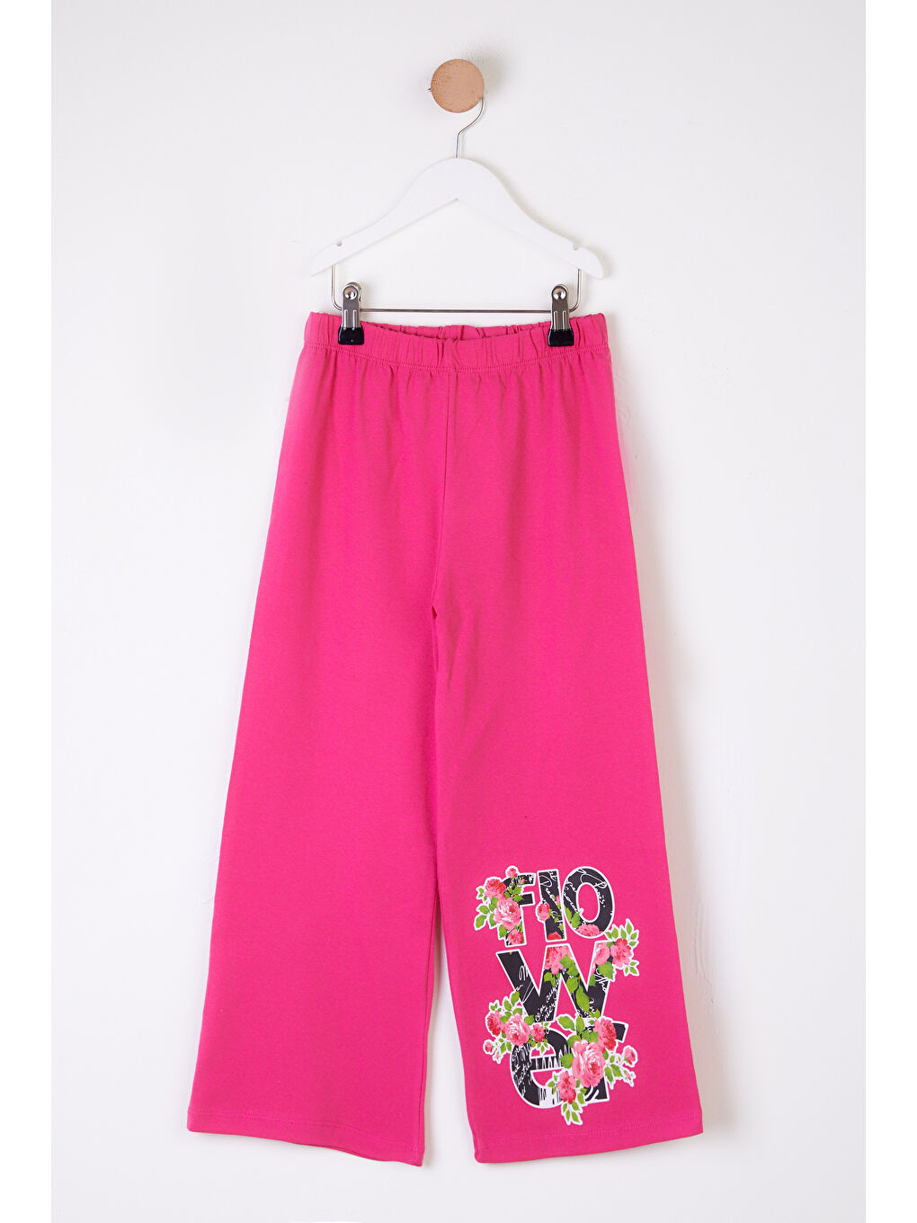 Kız Çocuk Fuşya Baskılı Pijama Altı - 26090