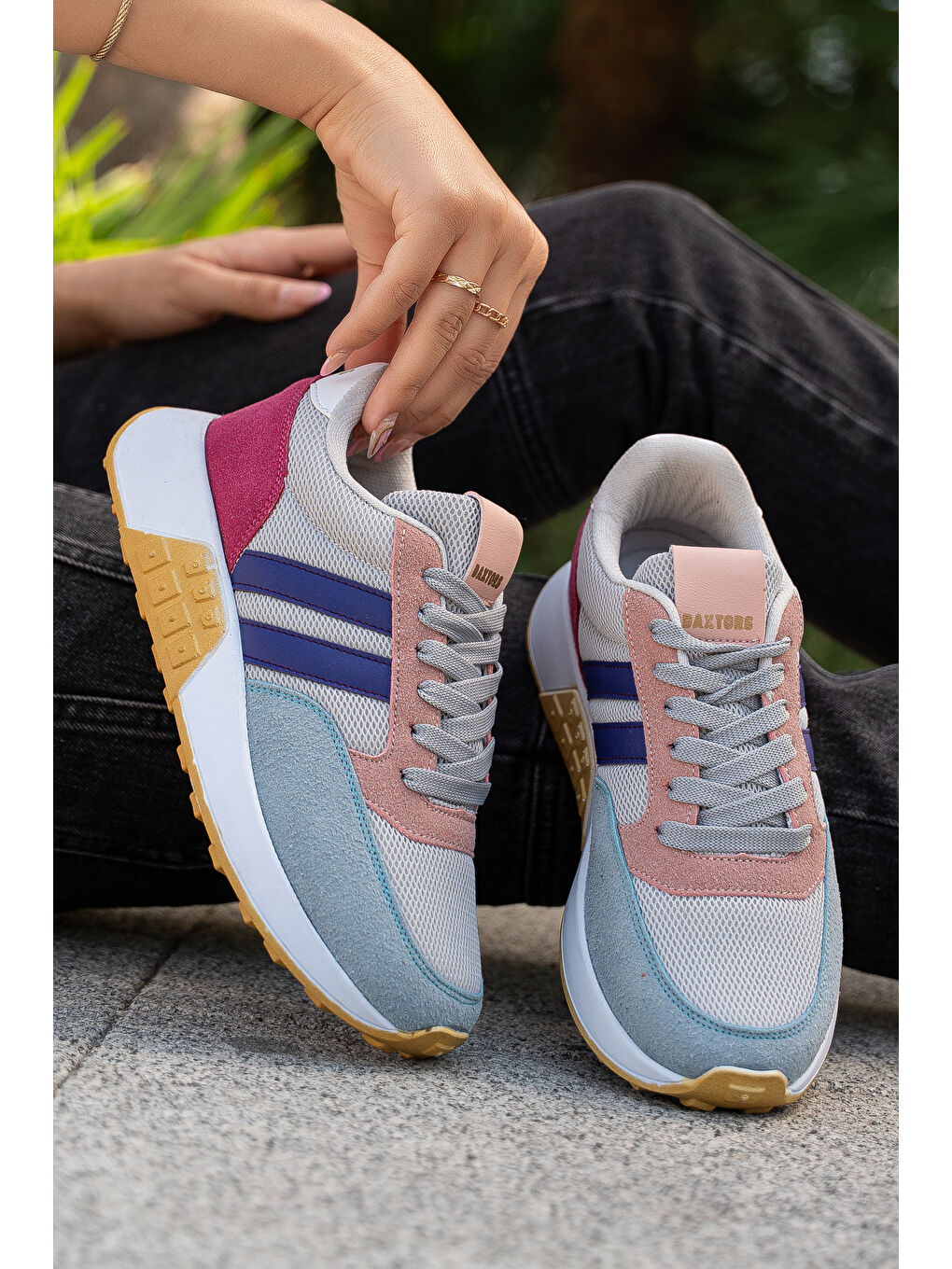 Mavi Günlük Ortopedik Kadın Sneaker Spor Ayakkabı-3