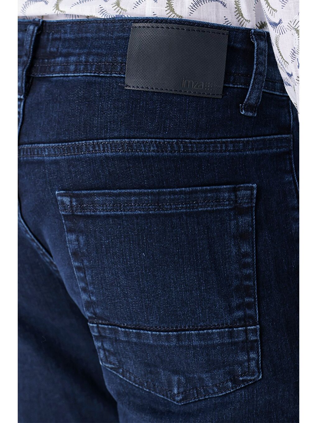 Koyu Lacivert %100 Pamuk 5 Cep Slim Fit Dar Kesim Casual Denim Jean Pantolon 1023235160-5