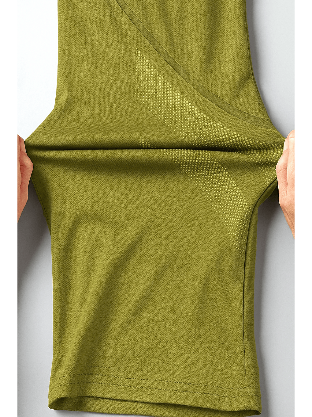 Haki Erkek Spor Tişört Antreman Gym Polyester Erkek Sporcu Tişört-4