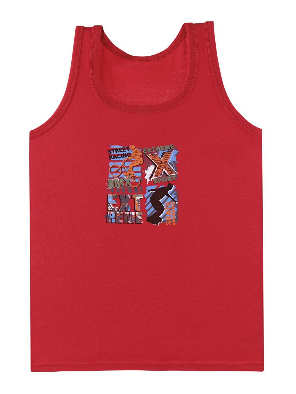 Karışık Erkek Çocuk Atlet Geniş Askılı Baskılı 5'li Paket Garson-1