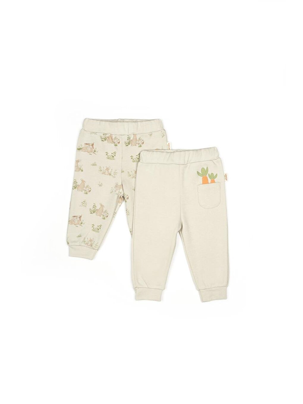 Ekru Bebek 2li Pantolon %100 Organik Pamuk, Bebek ve Yenidoğan Serisi - CSY5630-1