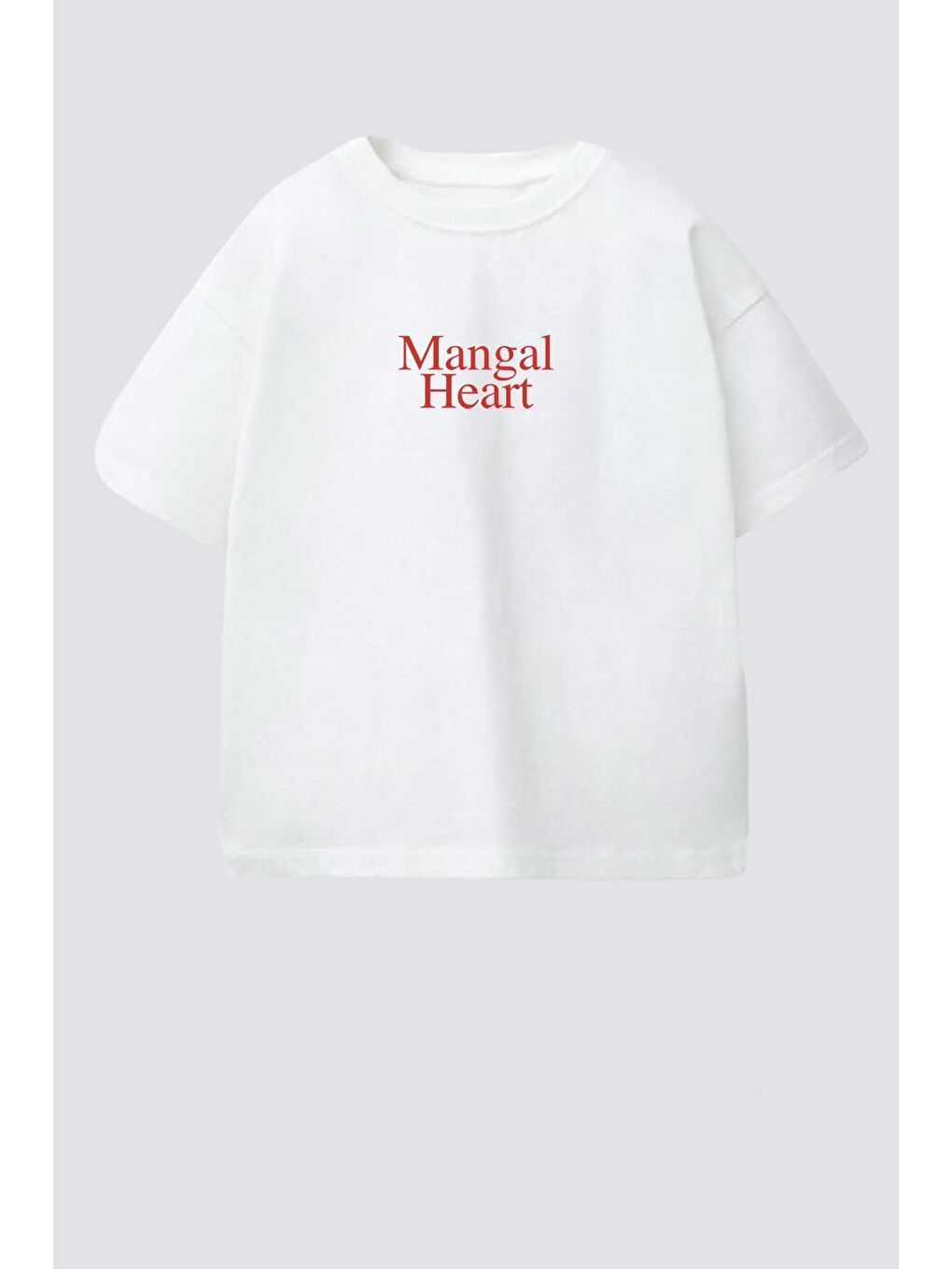 Ekru Unisex Çocuk Pamuklu Bisiklet Yaka Baskılı T-Shirt