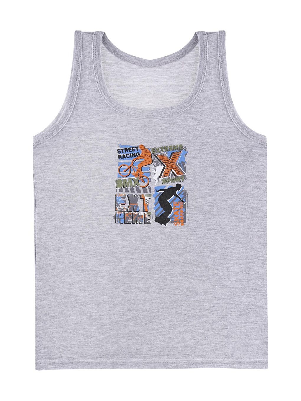 Karışık Erkek Çocuk Atlet Geniş Askılı Baskılı 5'li Paket Garson-3