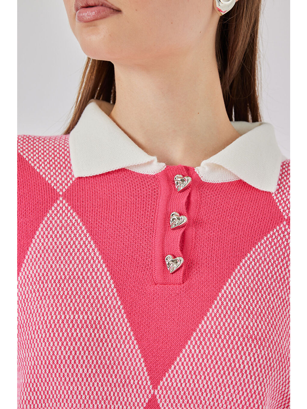 Kadın Crop Triko Kazak 15936 - C. Pembe-4