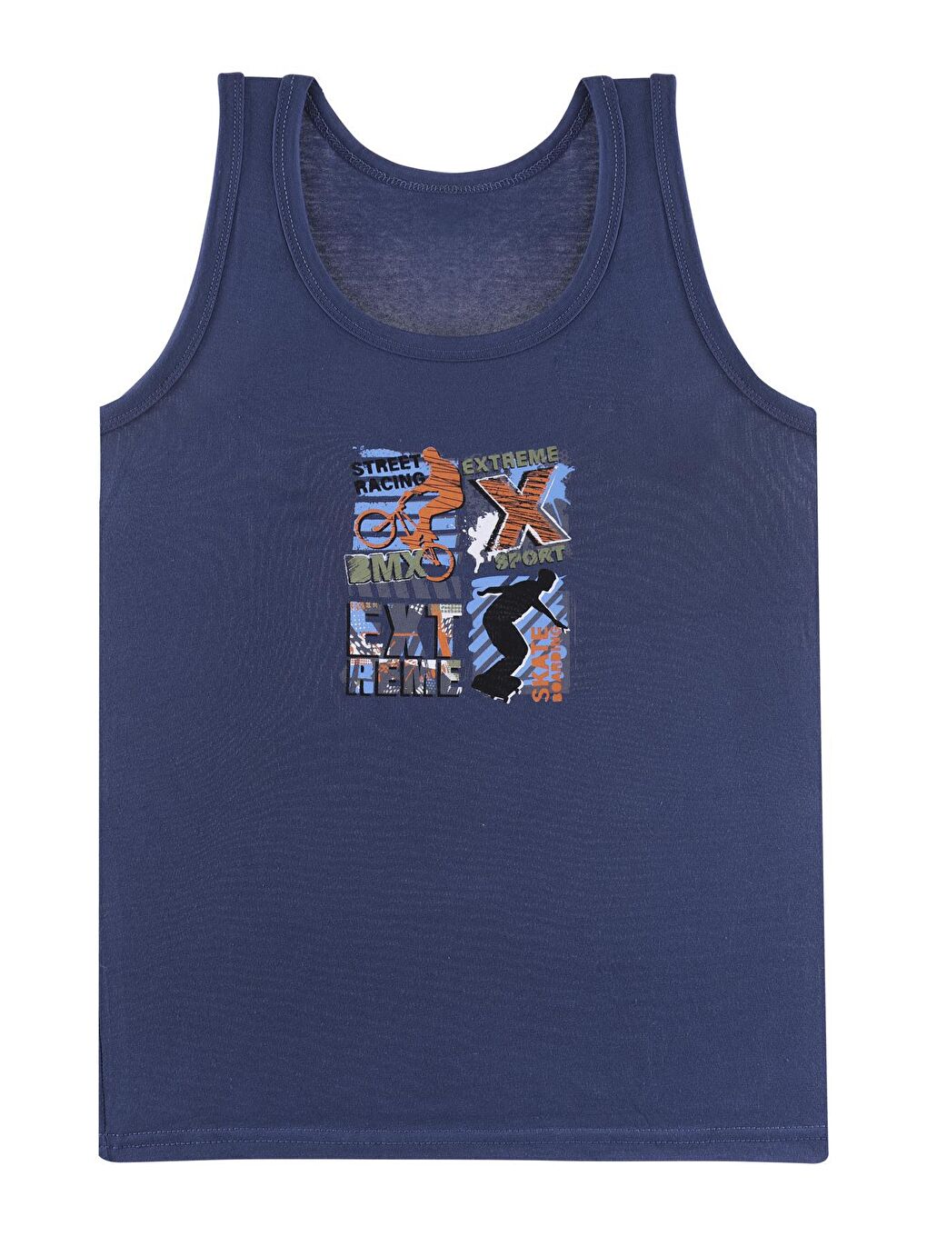 Karışık Erkek Çocuk Atlet Geniş Askılı Baskılı 5'li Paket Garson-4