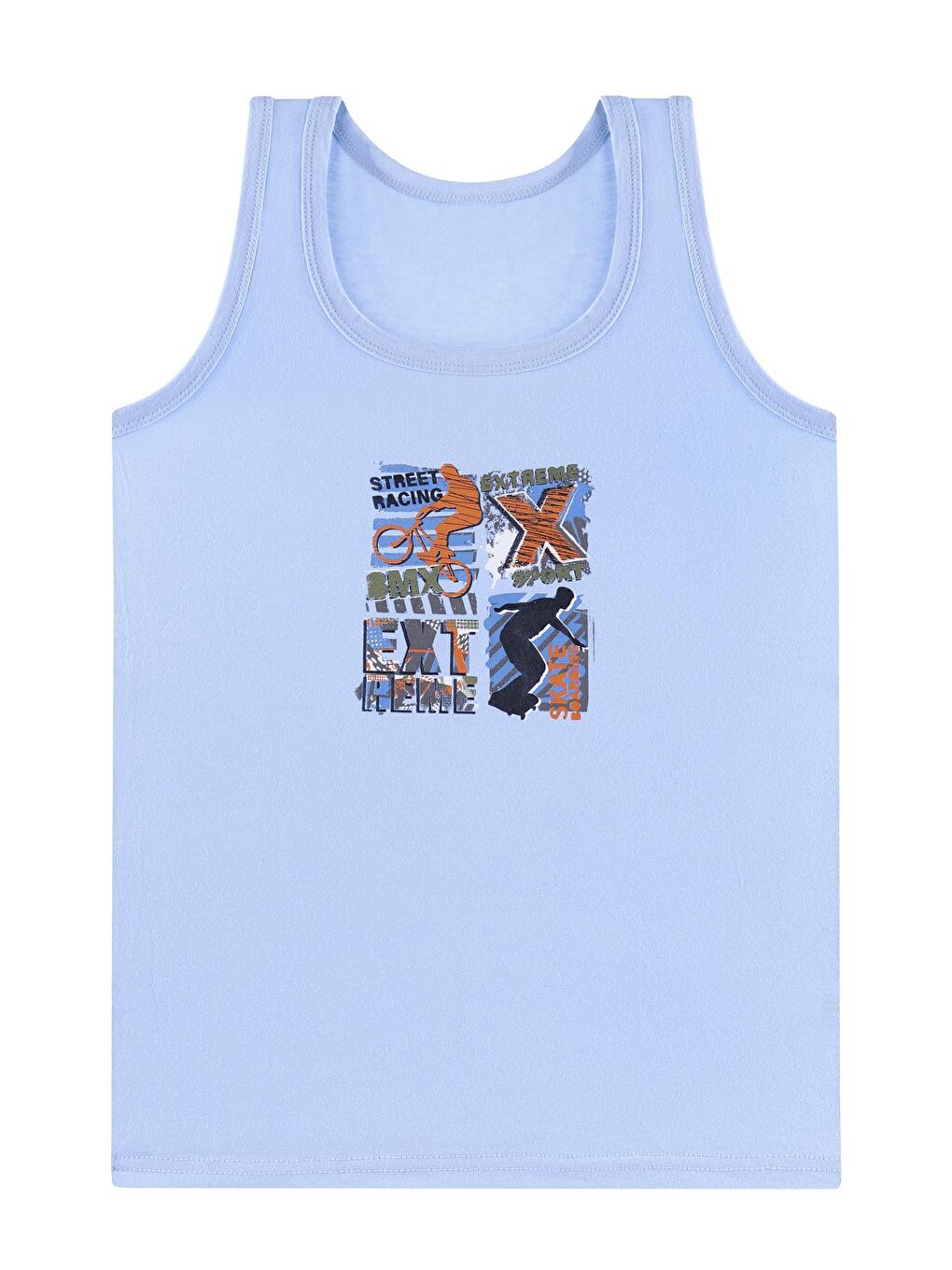 Karışık Erkek Çocuk Atlet Geniş Askılı Baskılı 5'li Paket Garson-5