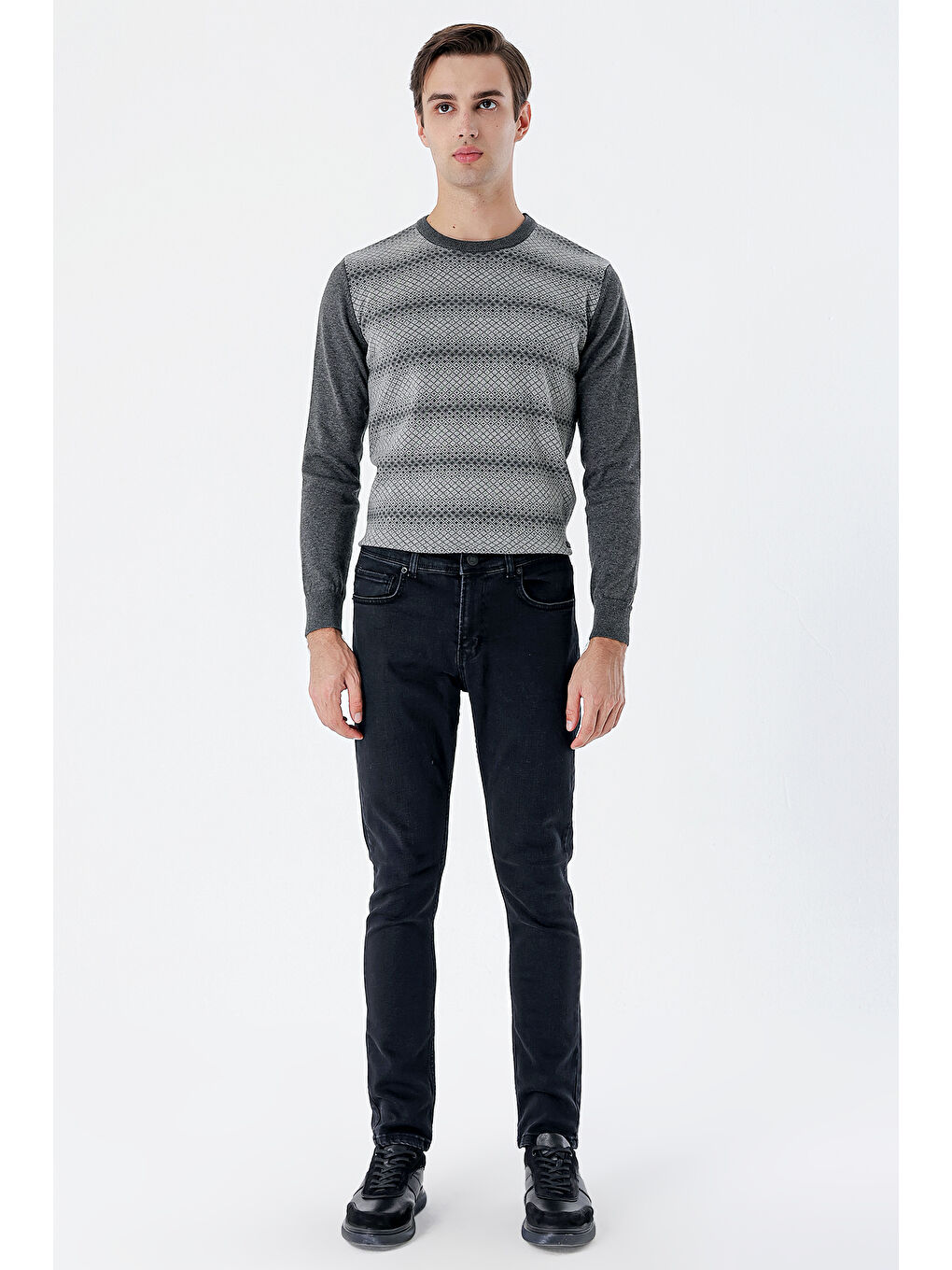 Siyah Gabardin Elastanlı 5 Cep Slim Fit Dar Kesim Casual Denim Jean Pantolon 1023235161-2