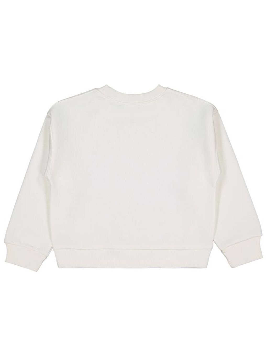 Girls Düz 6-9 Yaş Sweatshirt - Ekru8-9 Yaş-1