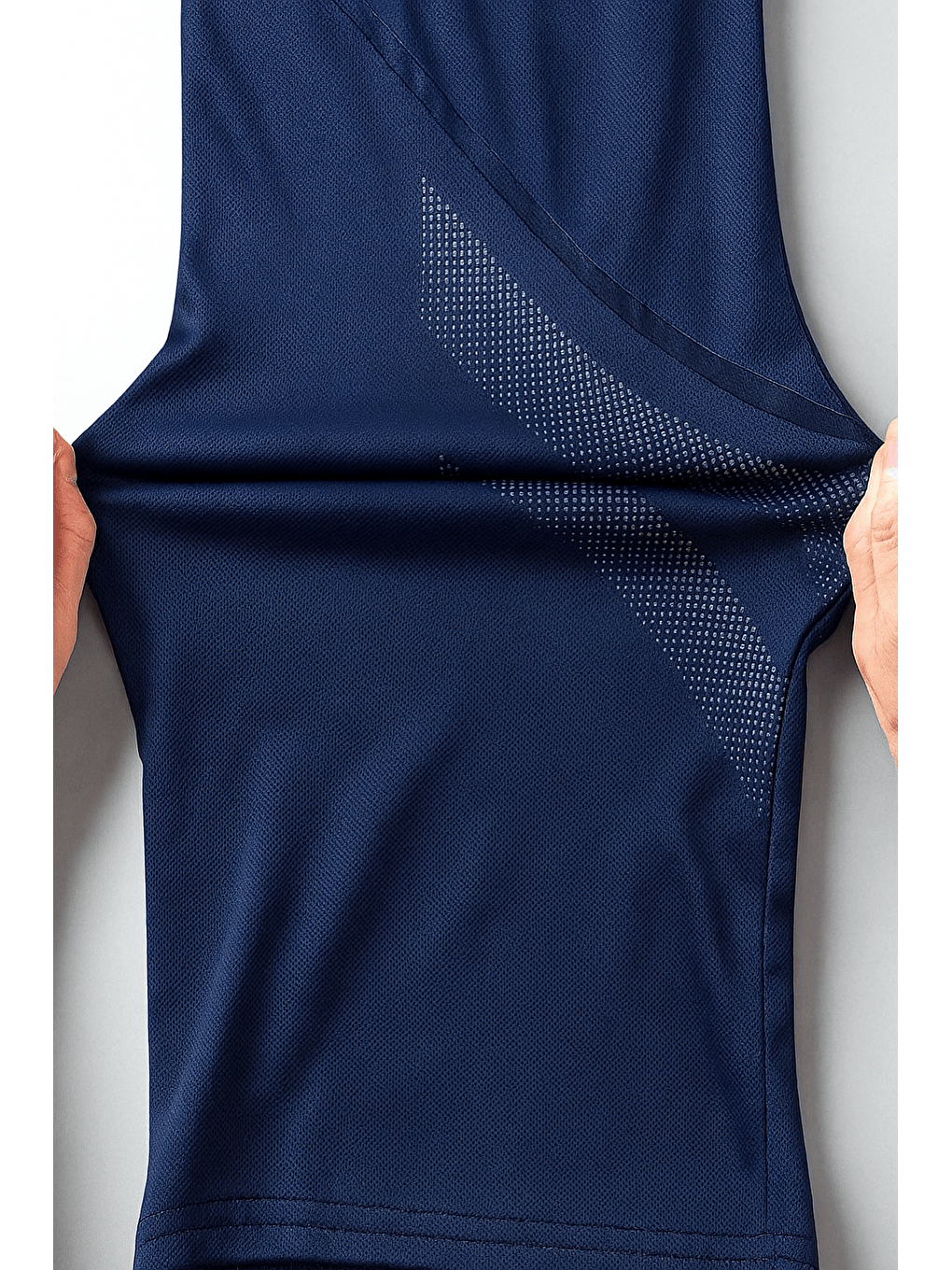 Lacivert Erkek Spor Tişört Antreman Gym Polyester Erkek Sporcu Tişört-4