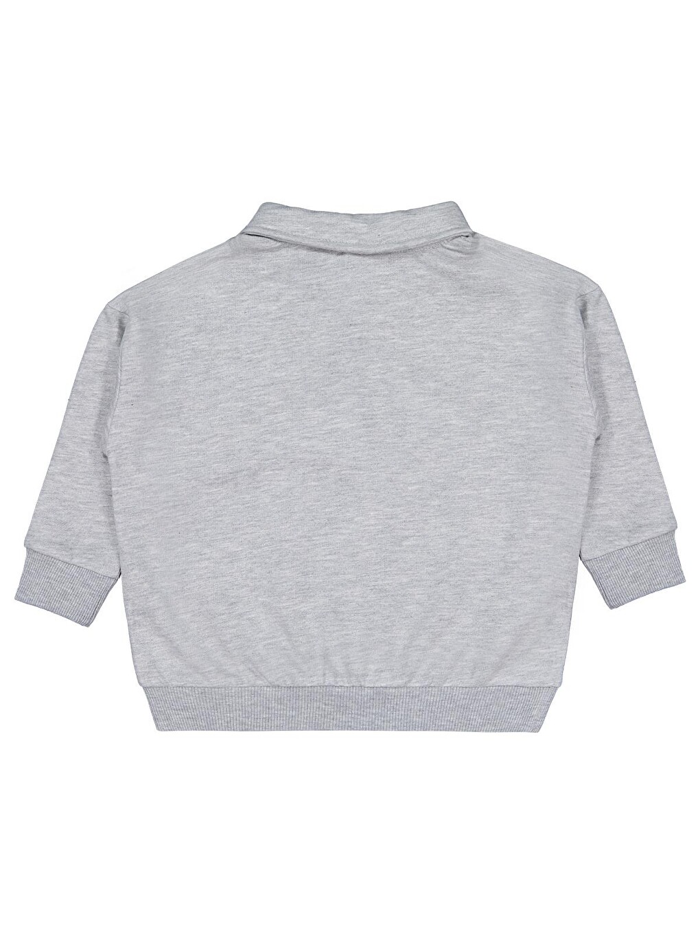 Boys Polo Yaka 2-5 Yaş Sweatshirt - Gri-1