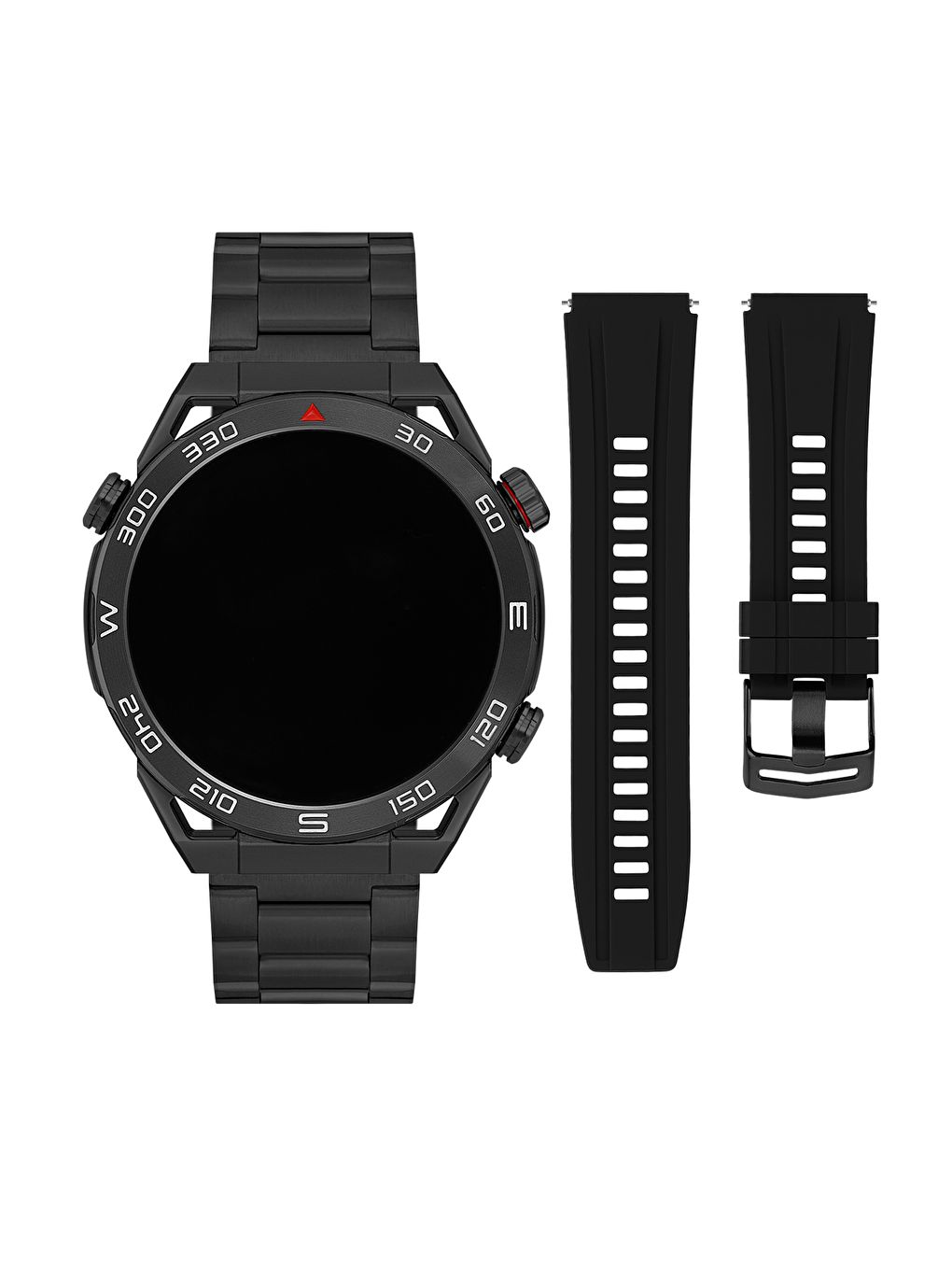 Siyah Çift Kordon Erkek Akıllı Kol Saati-1