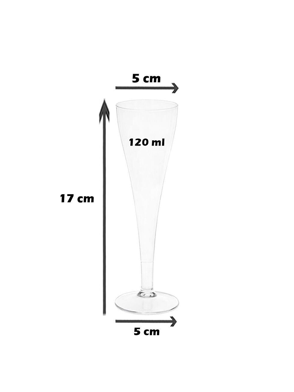 Renksiz Mika Flüt Kadeh 120 CC – 6'lı Plastik Flüt Bardak-2