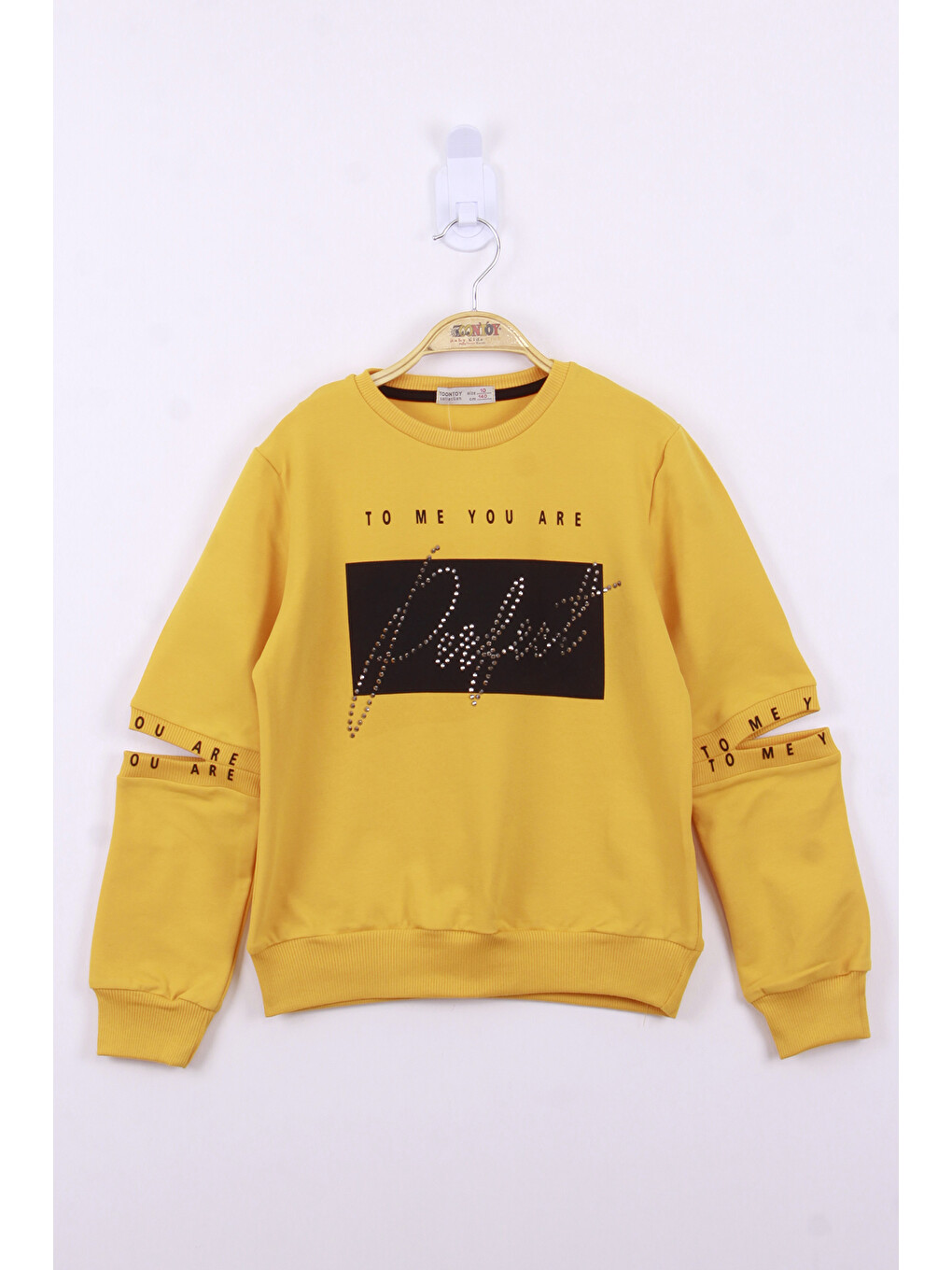 Sarı Kız Çocuk Perfect Taş İşlemeli Sweatshirt