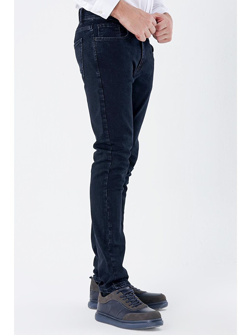 Koyu Lacivert Gabardin Elastanlı 5 Cep Slim Fit Dar Kesim Casual Denim Jean Pantolon 1023235161-2
