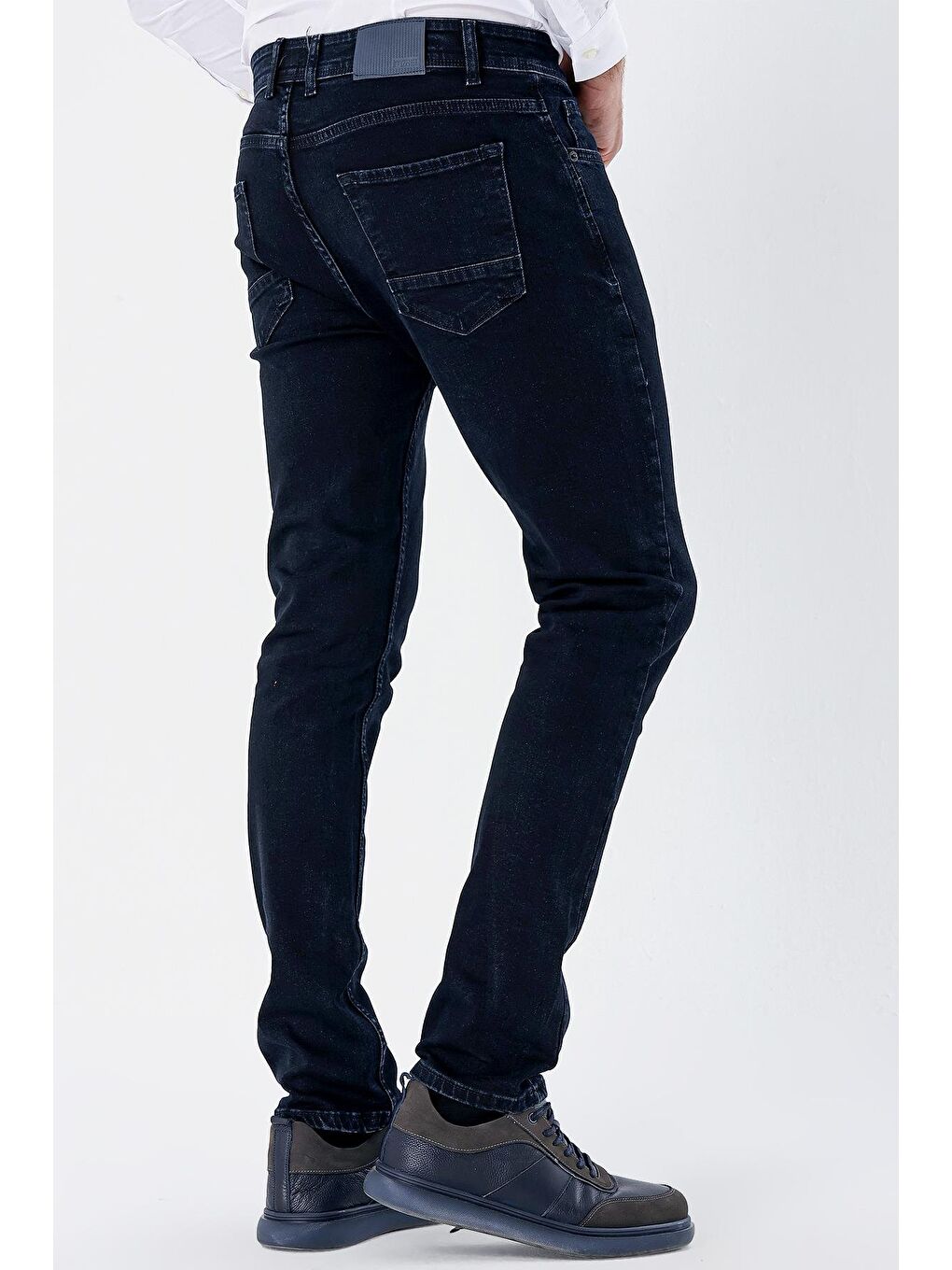 Koyu Lacivert Gabardin Elastanlı 5 Cep Slim Fit Dar Kesim Casual Denim Jean Pantolon 1023235161-3