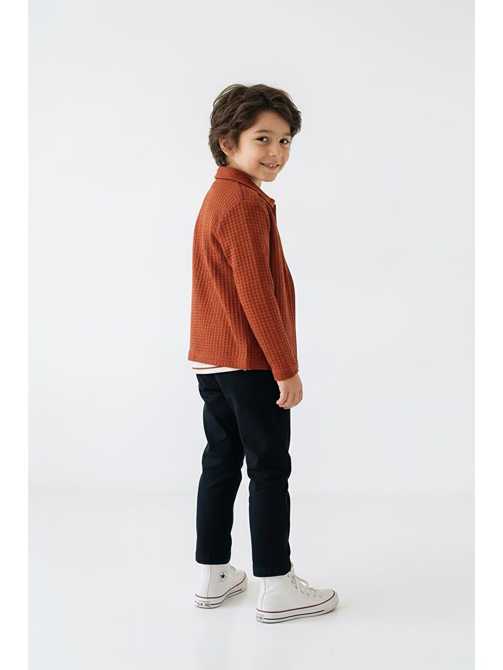 Kahverengi Hırkalı Pantolon Tişört 3lü Takım-1