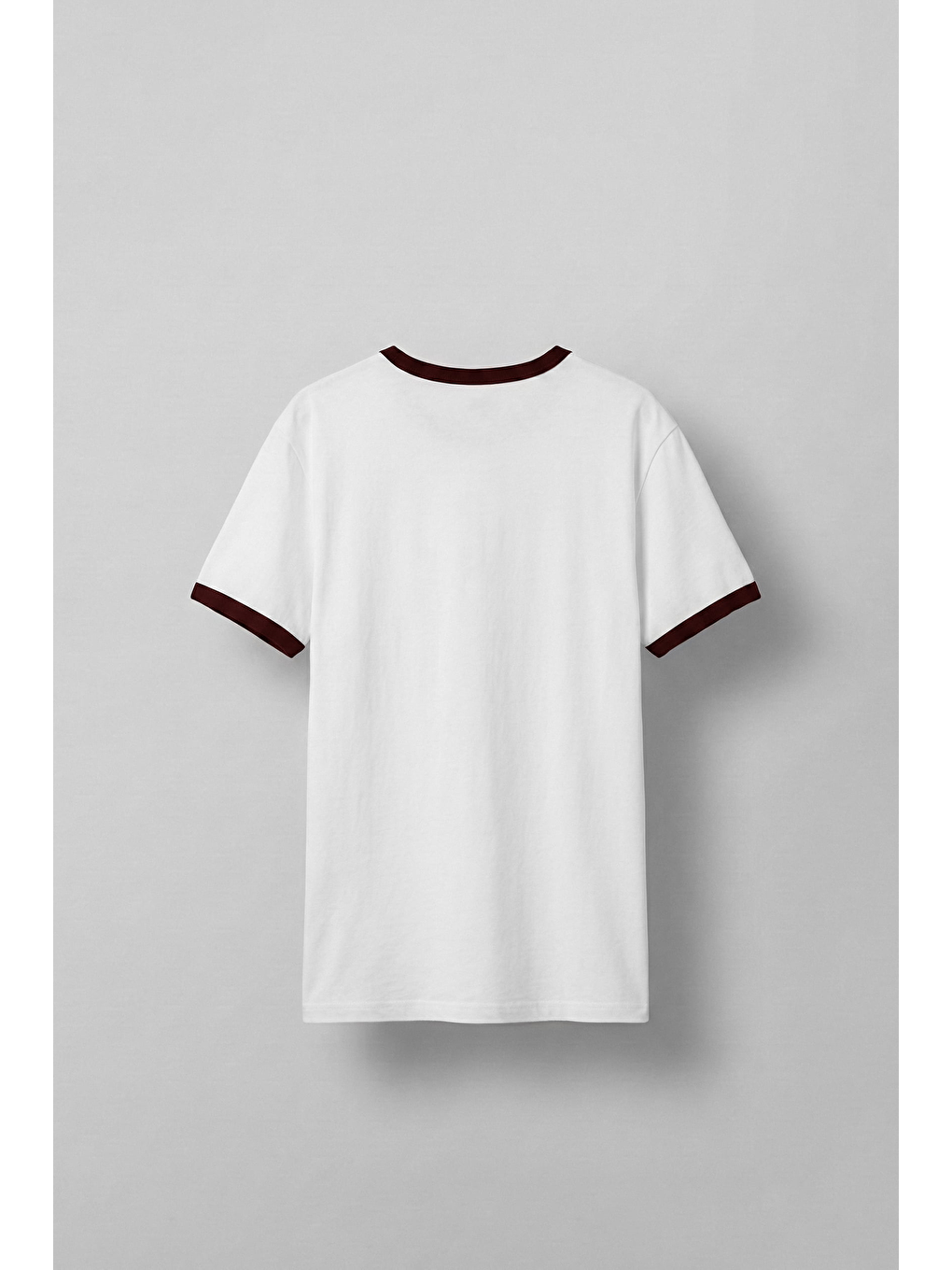 Erkek Regular Fit Kontrast Detaylı T-Shirt Ekru-1