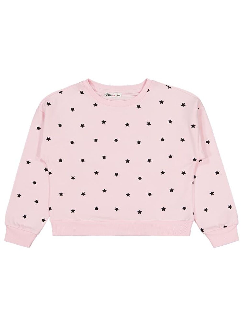 Pembe Girls Yıldız Baskılı 6-9 Yaş Sweatshirt - Pudra 7-8 Yaş