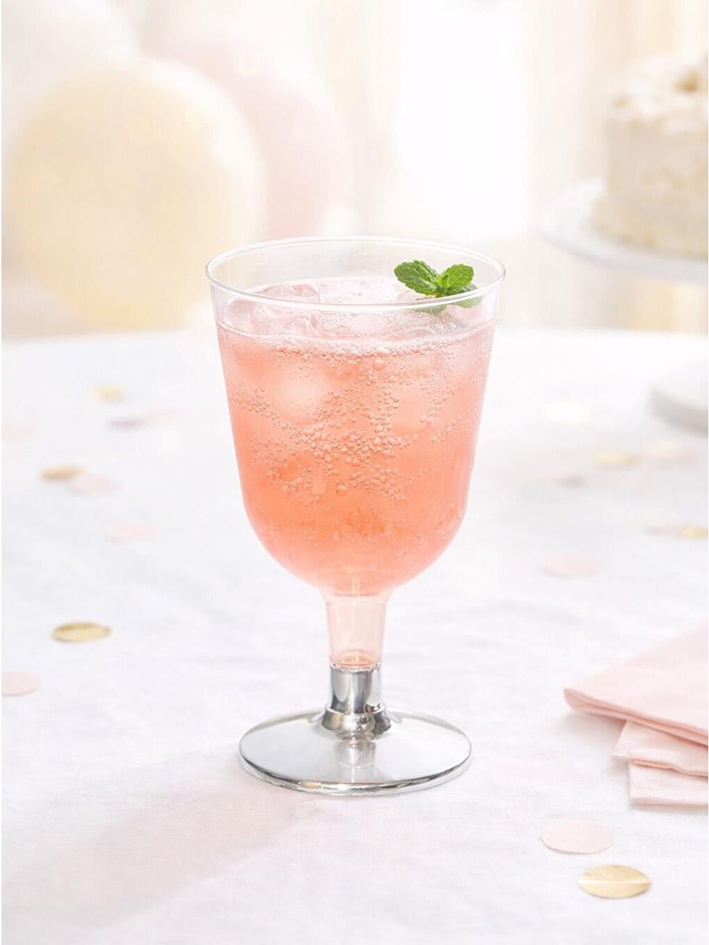 Renksiz Mini Flüt Kadeh Gümüş Ayaklı 6'lı