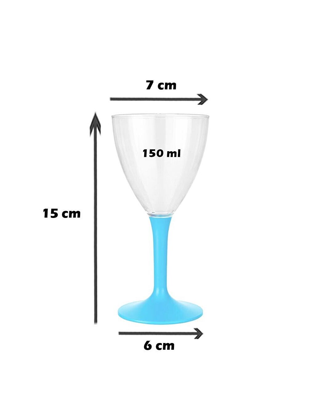 Renksiz Flüt Kadeh Lüks Turkuaz Ayaklı 10'Lu-2