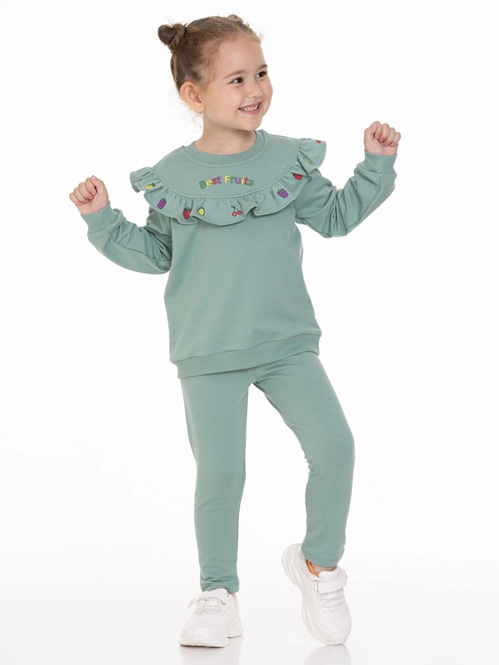 Turkuaz Yakası Meyve Baskılı Takım 54304-1