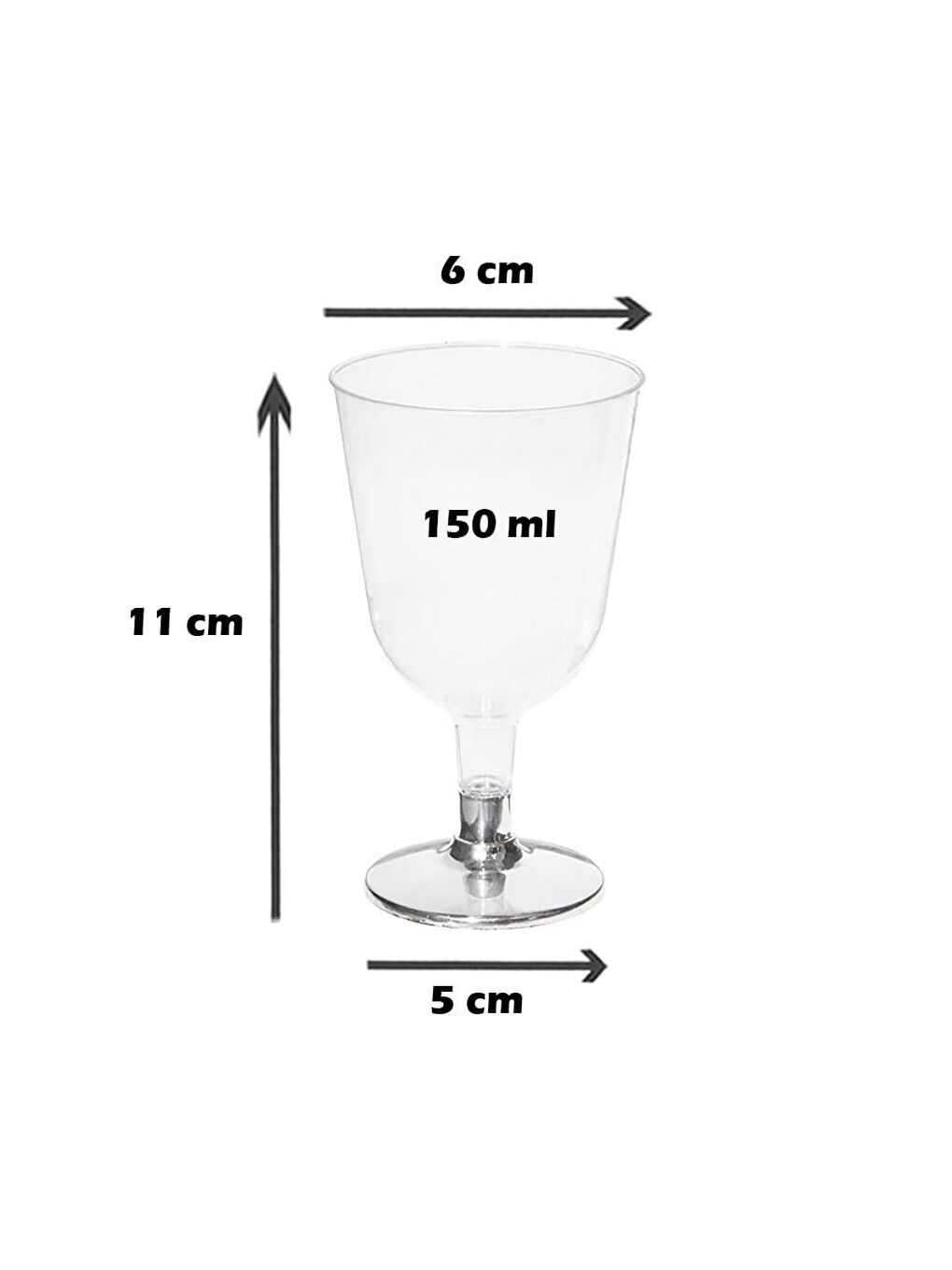 Renksiz Mini Flüt Kadeh Gümüş Ayaklı 6'lı-2