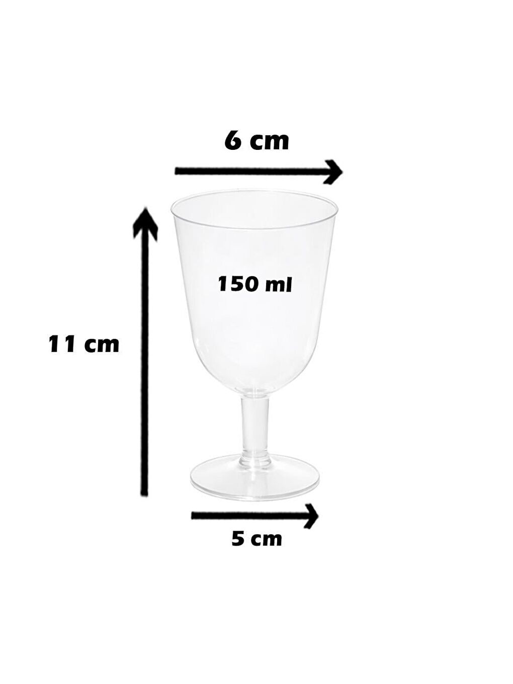 Renksiz Mini Kadeh Şeffaf  Ayaklı 6'Lı-2