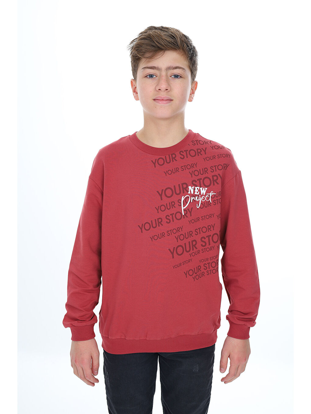 Toontoykids Kahverengi Erkek Çocuk Baskılı Sweatshirt