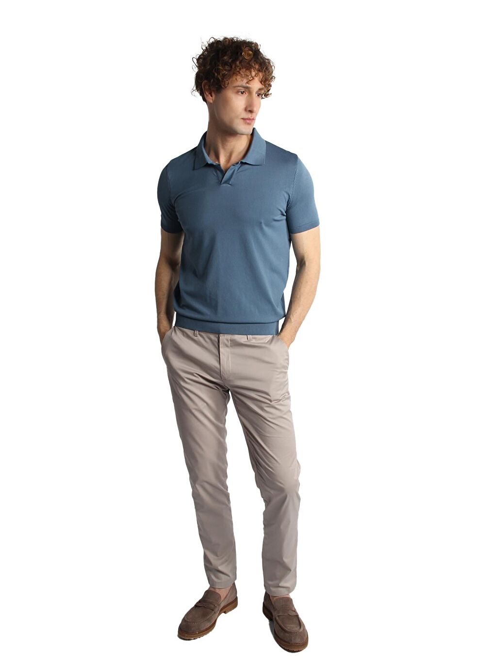 Mavi İndigo Slim Fit Dar Kalıp Polo Yaka Düz Kısa Kollu Triko Tişört-2