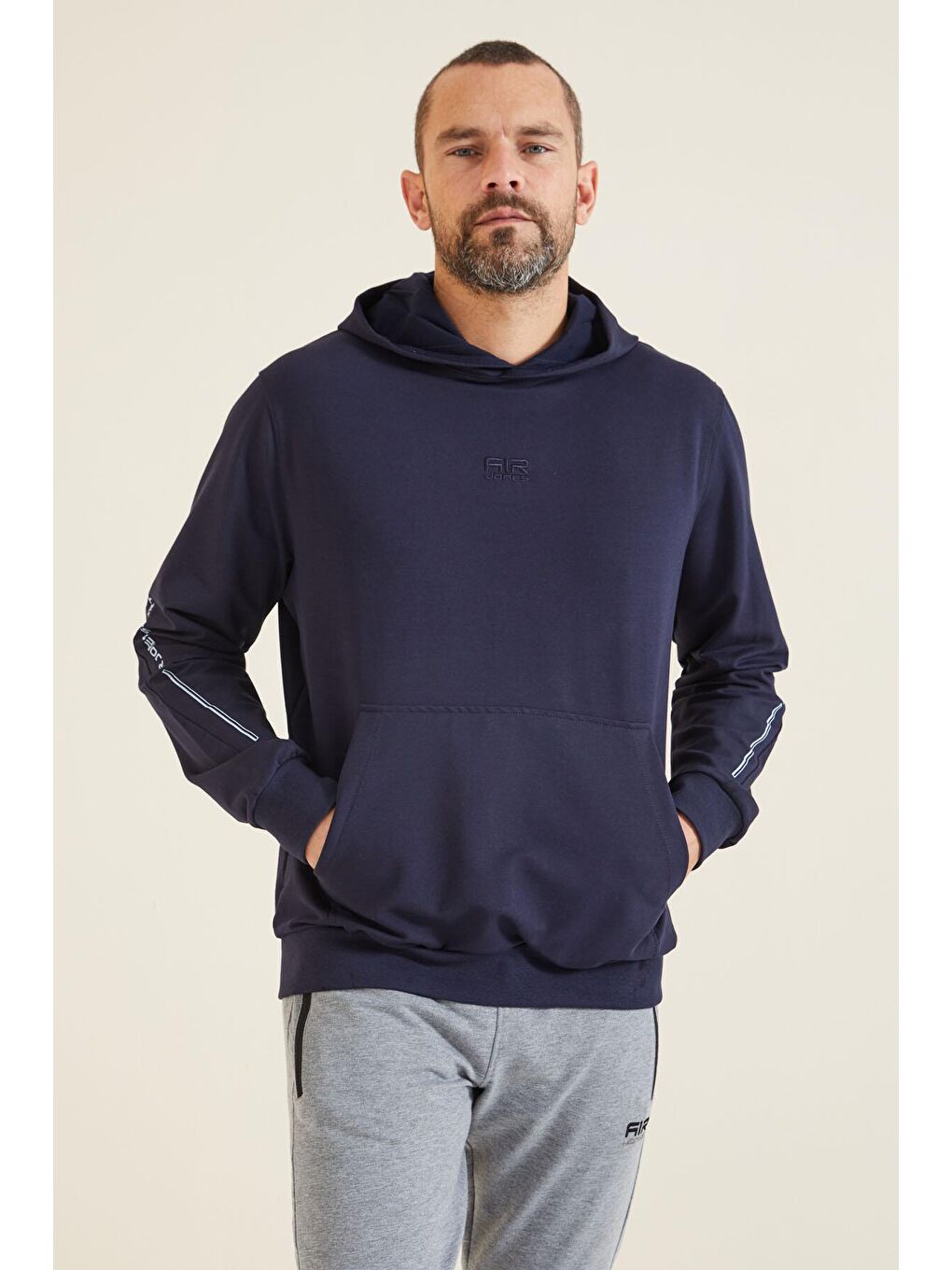 AIR JONES Ulrich İndigo  Kapüşonlu Erkek Sweatshirt - 88311 - 1