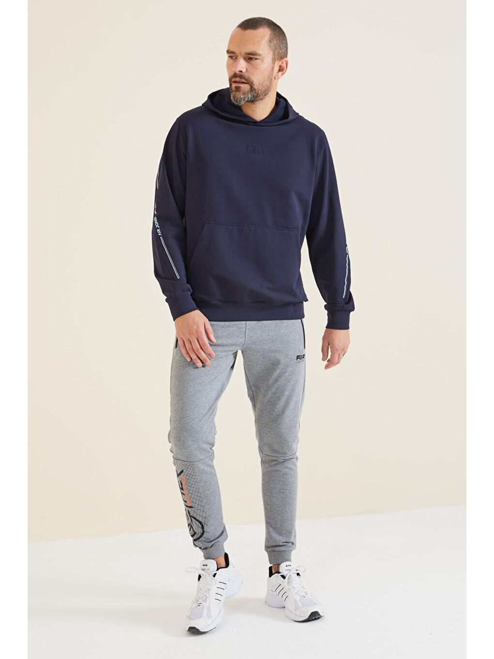 AIR JONES Ulrich İndigo  Kapüşonlu Erkek Sweatshirt - 88311 - 2