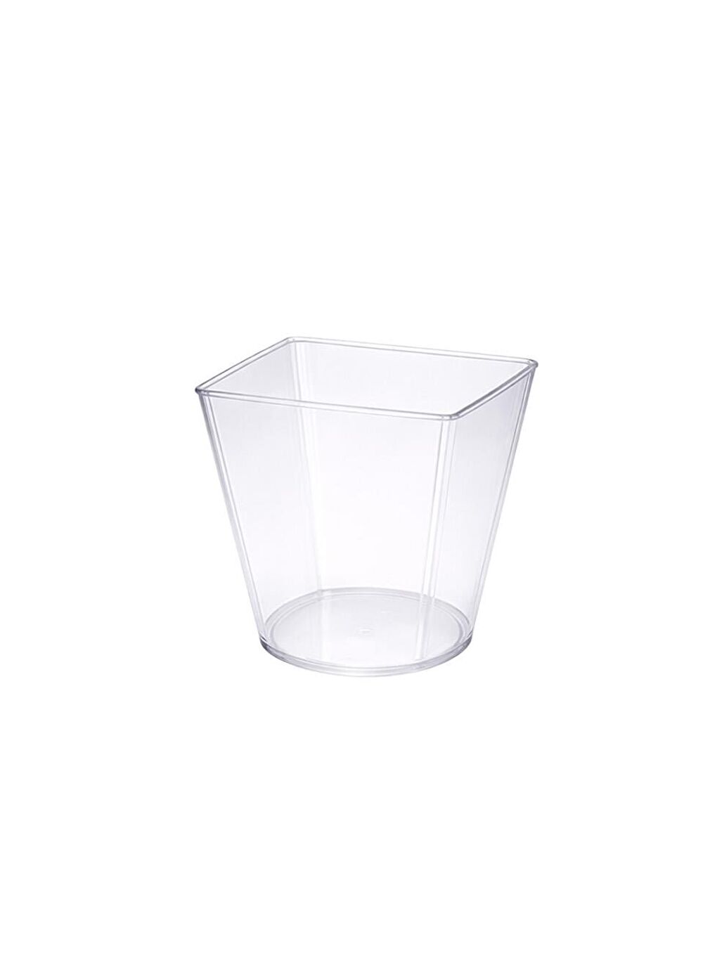 Renksiz Mini Kare Sunum Kasesi Şeffaf Mika Kap 240 CC 24'lü-1