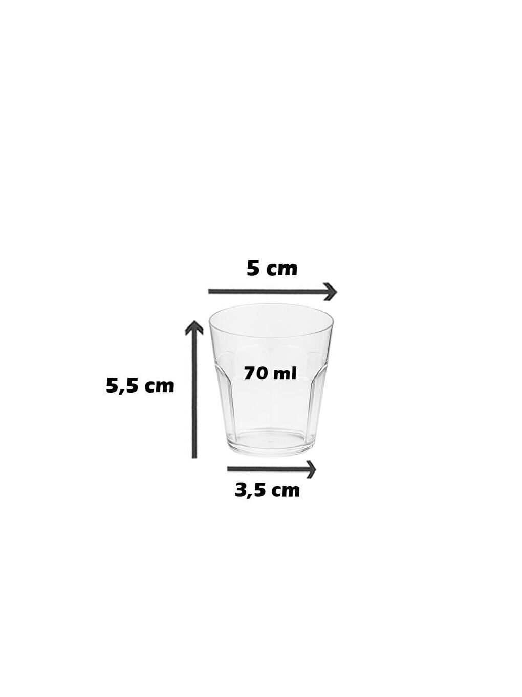 Renksiz Shot Bardağı 70 Ml. 20'Li-2