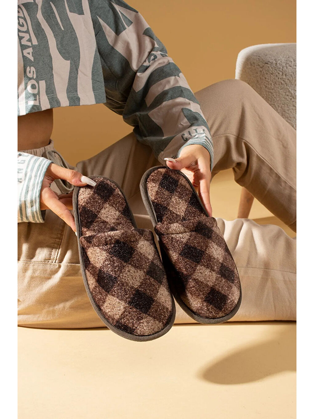 Karışık Pvc Rahat Taban Polar Önü Kapalı Erkek 6 lı Ev Terliği TKM038-6lı-3