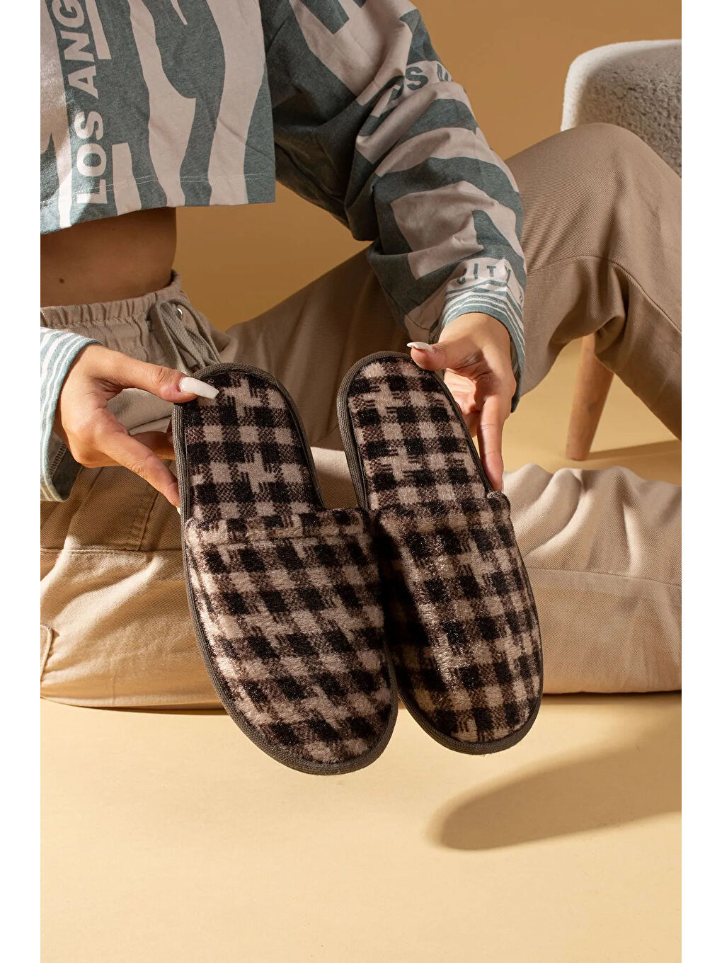 Karışık Pvc Rahat Taban Polar Önü Kapalı Erkek 6 lı Ev Terliği TKM038-6lı-5